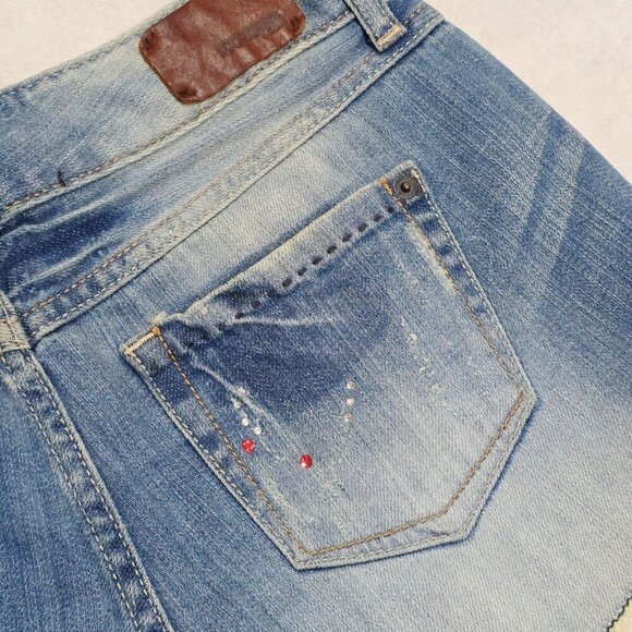 Express ✦ Corset Lace‑Up Denim Shorts ✦ Light Wash Distressed Jean Cutoffs Sz 2 - Picture 6 of 8